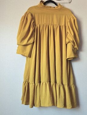 Boohoo Women's Puff SLeeve High Neck Smock Dress Size 14